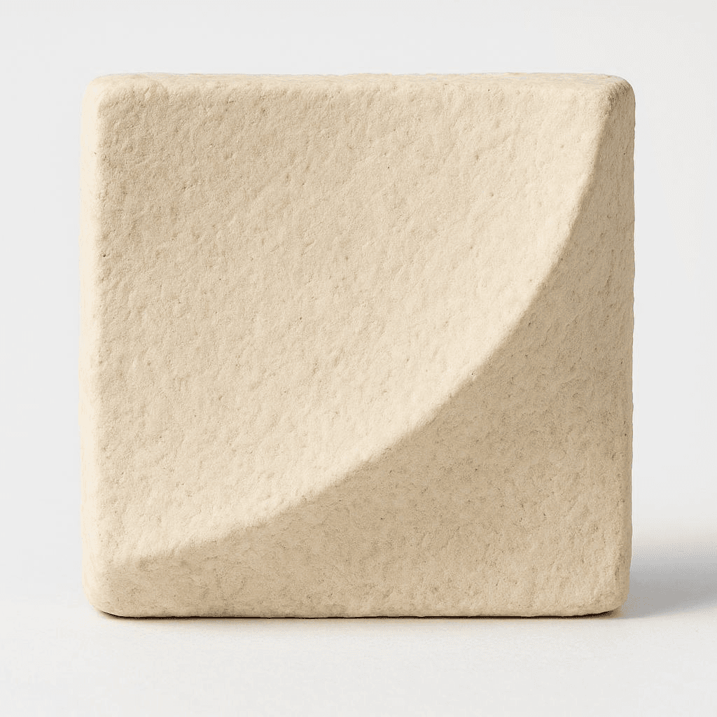 Dune acoustic panel with flowing wave pattern in natural white finish