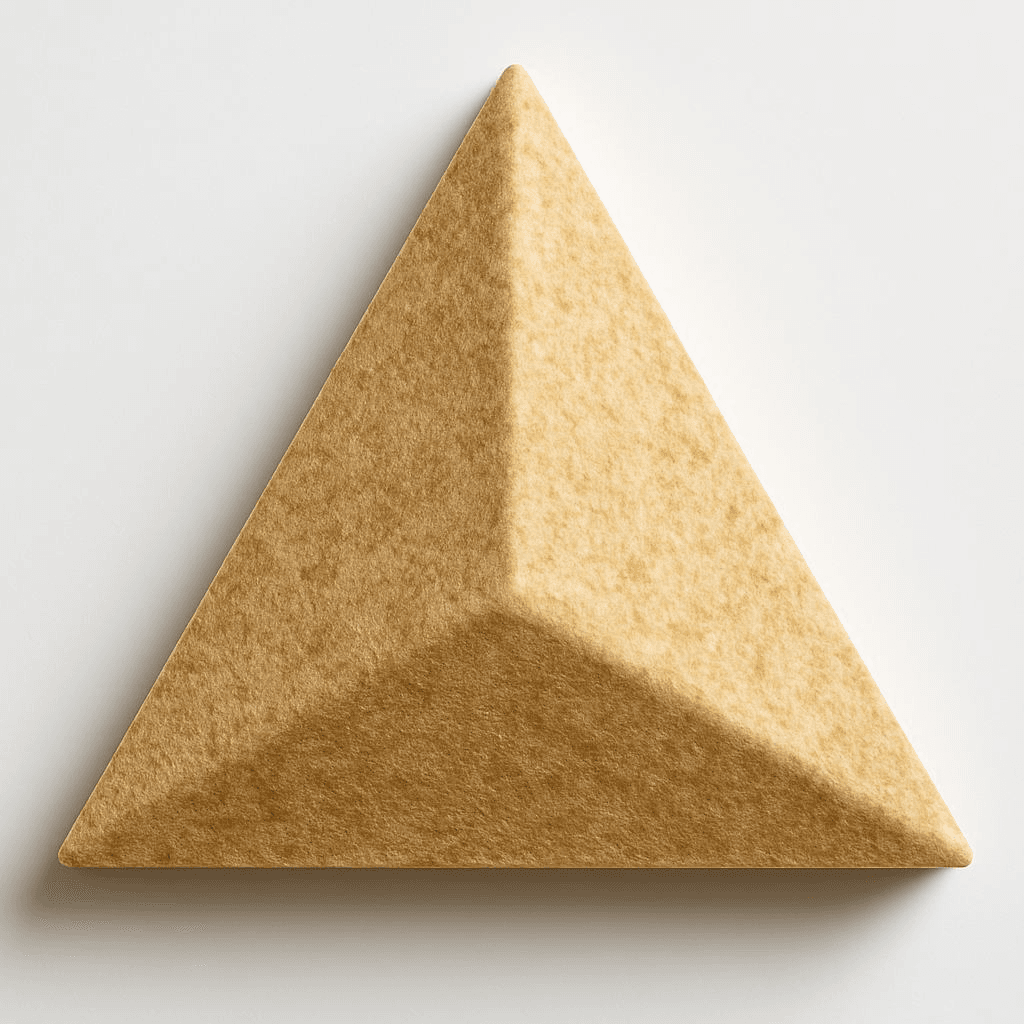 Vertex acoustic panel with angular geometric facets in natural white finish